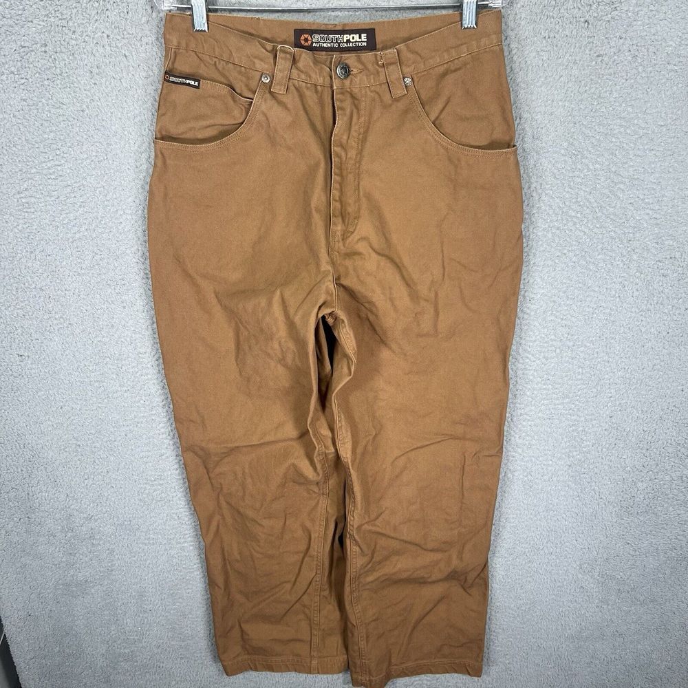 Vintage Southpole Pants Mens‎ 34 Brown Canvas Carpenter Baggy Skater Y2K Grunge